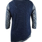 JM Collection Women's Burnout Tunic Blue Size XX-Large