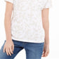 Karen Scott Women's Embellished Vine T-Shirt White Size Large