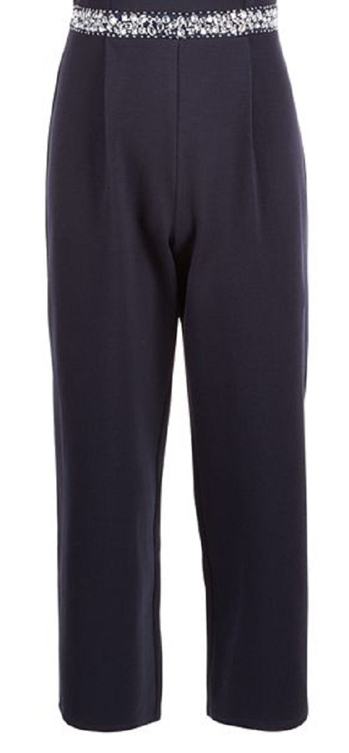 Monteau Big Girl's Embellished Jumpsuit Blue Size Medium