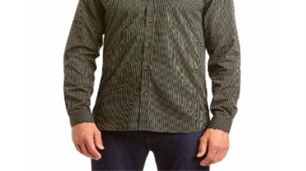 Lacoste Men's Regular Fit Gingham Check Poplin Shirt Green Size 2XL