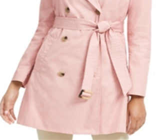 Charter Club Women's Classic Solid Trench Coat Pink Size XX-Large