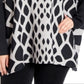 Joseph A Women's Plus Abstract Turtleneck Poncho Gray Size 2X