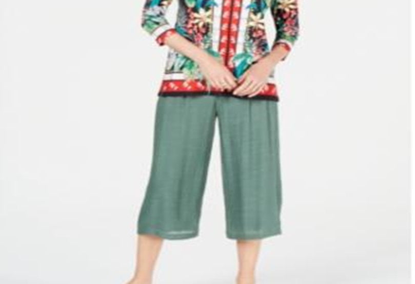 JM Collection Women's Printed Ring Tunic Black Size Small