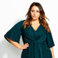 City Chic Women's DRESS KNOT FRONT Teal Size 22W