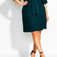 City Chic Women's DRESS KNOT FRONT Teal Size 22W