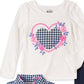Kids Headquarters Little Girl's 3 Pc Houndstooth Vest T-Shirt & Denim Leggings Set Blue Size 6X