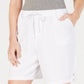 Karen Scott Women's Cotton Drawstring Shorts White Size Medium