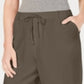 Karen Scott Women's Cotton Drawstring Shorts Brown Size Large