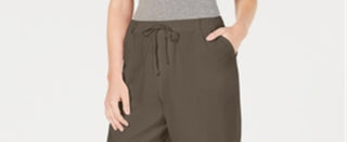 Karen Scott Women's Cotton Drawstring Shorts Brown Size Large