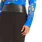 Calvin Klein Women's Faux Leather Trimmed Pencil Skirt Black Size 6