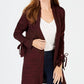 Charter Club Women's Tie Cuff Cardigan Maroon Size Petite Small