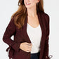 Charter Club Women's Tie Cuff Cardigan Maroon Size Petite Small
