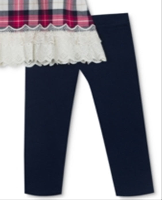 Rare Editions Baby Girl's 2 Pc Plaid Tunic & Leggings Set Pink Size 6-9MOS