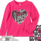 Kids Headquarters Little Girl's 3 Pc Metallic Vest Love Top & Printed Leggings Set Pink Size 6X