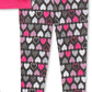 Kids Headquarters Little Girl's 3 Pc Metallic Vest Love Top & Printed Leggings Set Pink Size 6X