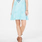Style & Co Women's Graphic Scoop Neck T-Shirt Dress Blue Size Large