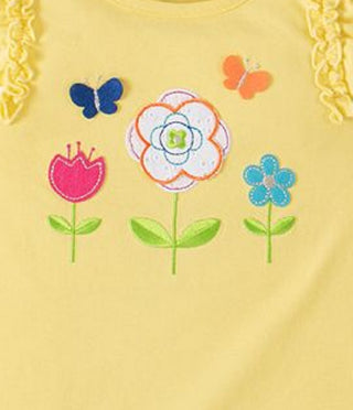 Kids Headquarters Little Girl's 2 Pc Flower Surprise Tunic & Leggings Set Yellow Size 6