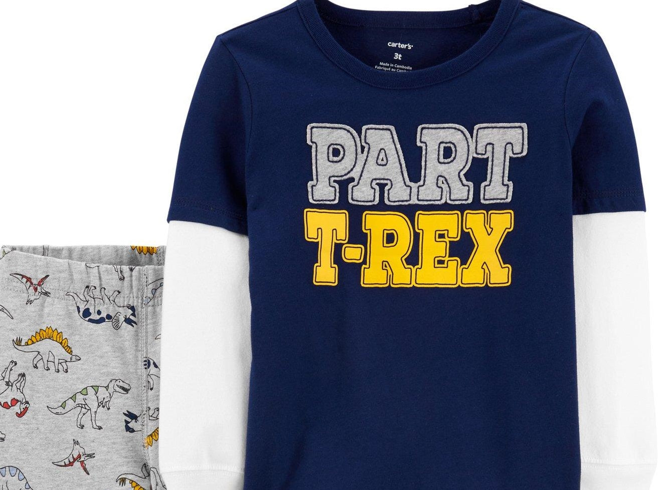 Carter's Baby Boy's 2 Pc Cotton T-Rex-Print T-Shirt & Printed Pants Set Blue Size 9MOS