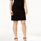 Karen Scott Women's Cotton Elbow Sleeve Dress Black Size -Petite S/M