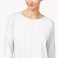 Style & Co Women's Cotton High Low Top Sweater Gray Size Medium