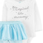 Carter's Girl's 'Magical Like Mommy' Bodysuit & Aqua Stripe Tutu Leggings White Size 18MOS