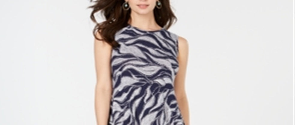 Style & Co Women's Printed Swing Dress Black Size Petite S