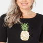 Karen Scott Women's Cotton Pineapple Graphic Print T-Shirt Black Size X-Small