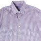 Tasso Elba Men's Geometric Print Dress Shirt Blue Size Small
