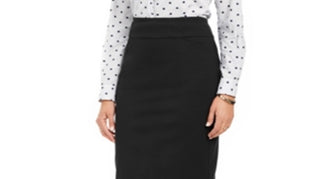 Charter Club Women's Ponte Tummy Control Pencil Skirt Black Size 12 Petite