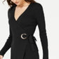 INC International Concepts Women's Wrap Sweater Dress Black Size X-Small