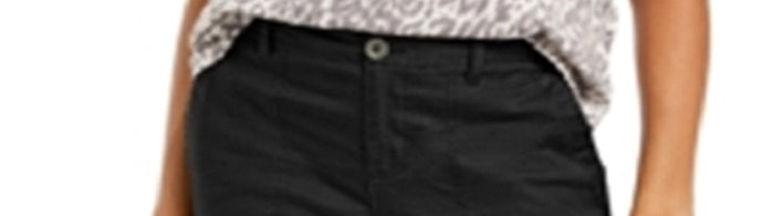 Style & Co Women's Bermuda classic coverage porkchop pocket Shorts Black Size 9