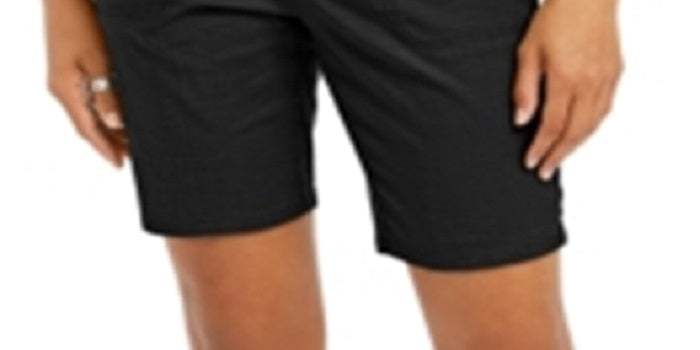 Style & Co Women's Bermuda classic coverage porkchop pocket Shorts Black Size 9