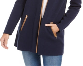 Charter Club Women's Milano Cotton Open Front Cardigan Blue Size 2XL