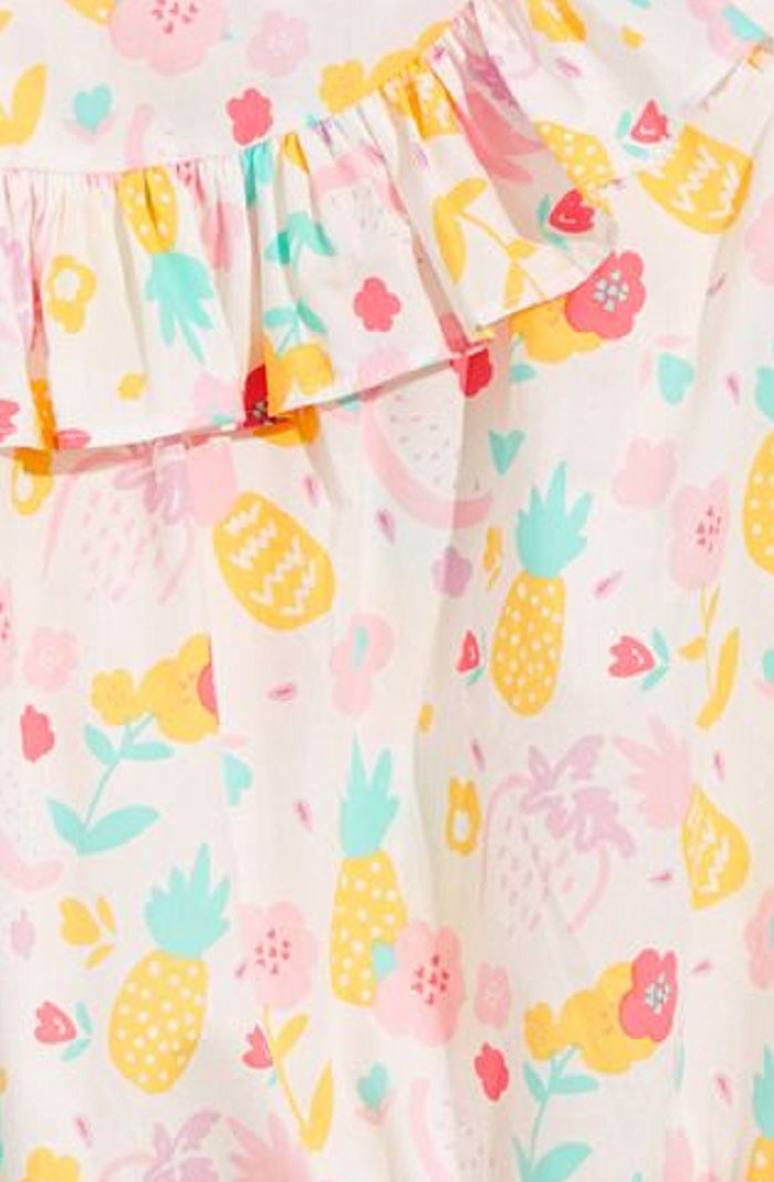 First Impressions Baby Girl's Tropical Fruit Print Cotton Romper White Size 3-6MOS