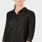 Karen Scott Women's Chambray Shirtdress Black Size Petite X-Large