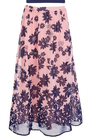 Sequin Hearts Big Girl's 2 Pc Floral Print Dress Set Blue Size 7