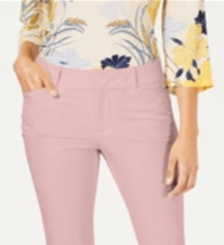 Charter Club Women's Newport Tummy Control Slim Fit Pants Pink Size 8