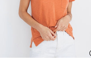 Style & Co Women's Cuffed Sleeves Heather Short Sleeve V Neck T-Shirt Orange Size Petite X-Large