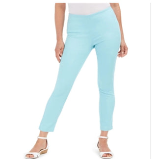Charter Club Women's  Chelsea Twill Tummy-Control Cropped Pants  Blue Size 8