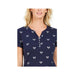 Karen Scott Women's Perfect Swing Metallic-Embroidery Henley Top  Intrepid Blue Blue Size XS