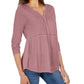 Style & Co Women's V Neck Mixed Woven Top Purple Size X-Small