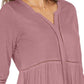 Style & Co Women's V Neck Mixed Woven Top Purple Size X-Small