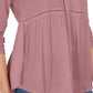 Style & Co Women's V Neck Mixed Woven Top Purple Size X-Small