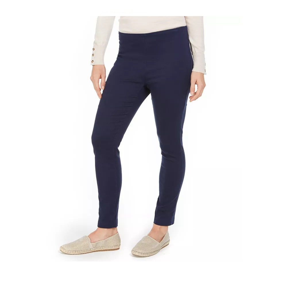 Charter Club Women's Twill Tummy Control Cropped Pants Navy Size 6