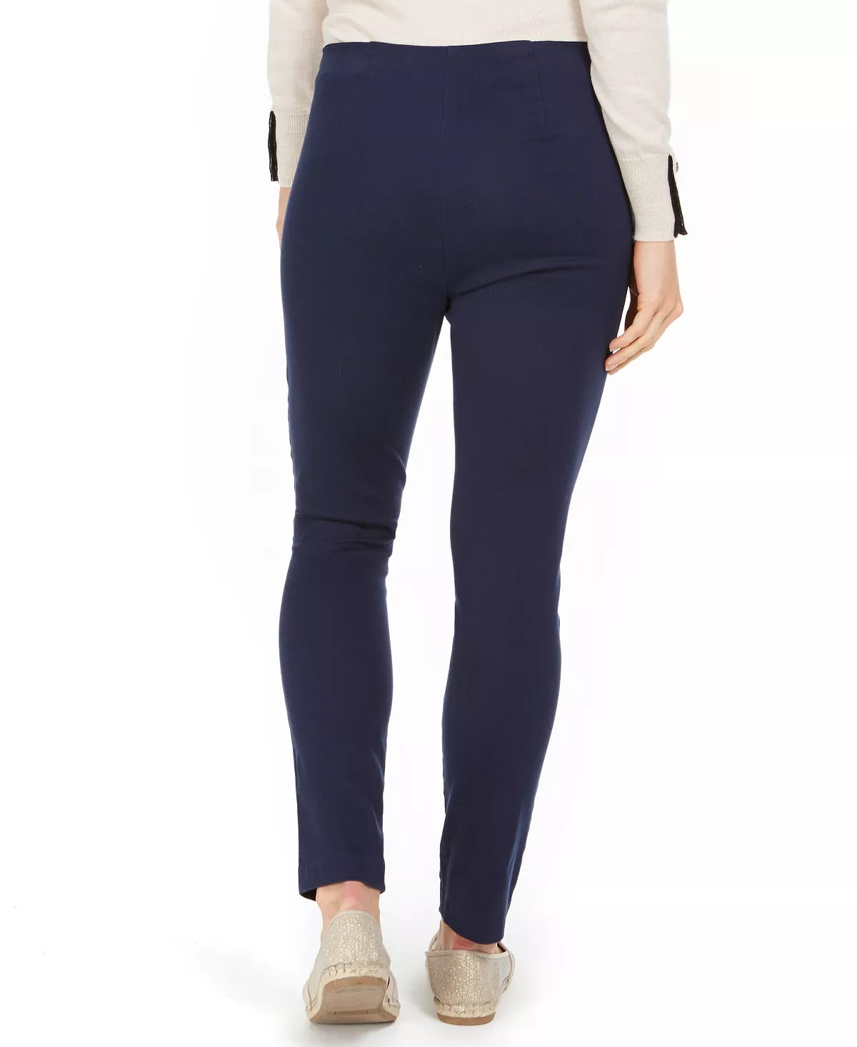 Charter Club Women's Twill Tummy Control Cropped Pants Navy Size 6