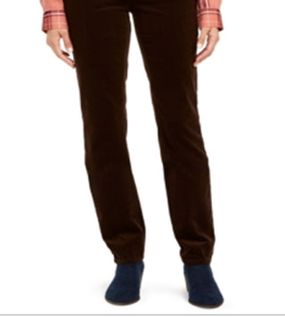 Charter Club Women's Lexington Tummy Control Corduroy Pants Brown Size 14X4