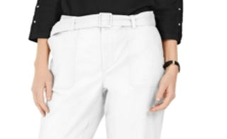 Charter Club Women's Cropped Twill Pants White Size 14