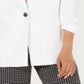Alfani Women's Notch Collar One Button Jacket White Size S
