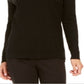 Alfani Women's Metallic-Detail Vented-Hem Sweater  Black Size Petite S
