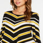 Alfani Women's Striped V Hem Top Yellow Size Petite M